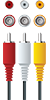 Red, White, and Yellow RCA cables
