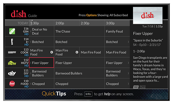 On-screen channel guide