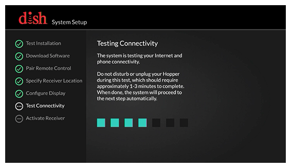Hopper testing for connectivity with status bar