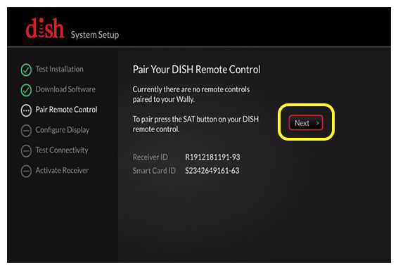 Pair Your Remote screen with Next button