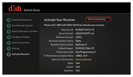 System activation screen