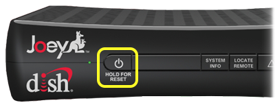 Reset button on front of Joey