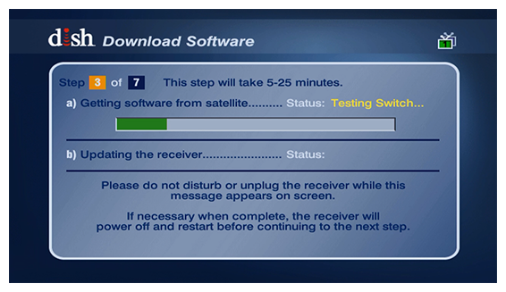 Software Download screen with progress bar