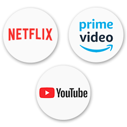 Netflix, YouTube, and Amazon Prime Video apps