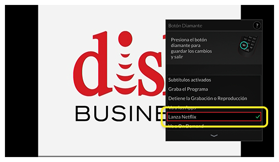Marca de verificación que muestra la función del botón personalizable seleccionada