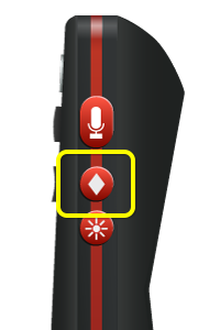 El botón con forma de diamante (acceso directo) es el segundo botón en el borde derecho del control remoto