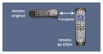 Dispositivo remoto señalando el lateral del control remoto de DISH