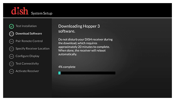 Pantalla de descarga de software con barra de progreso