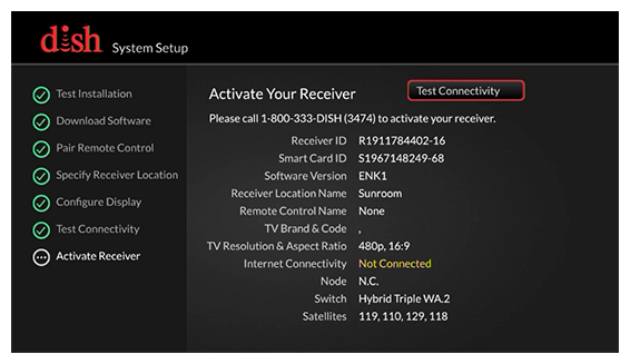 Pantalla de configuración del sistema