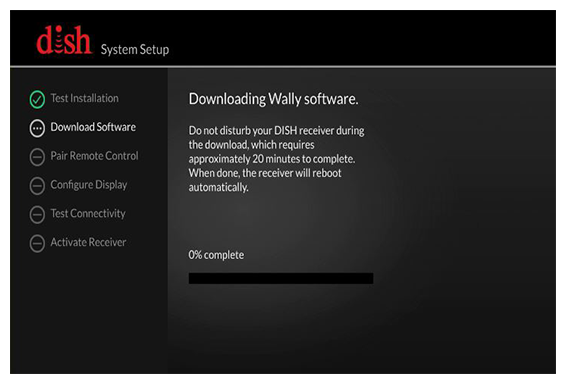 Pantalla de descarga de software con barra de progreso