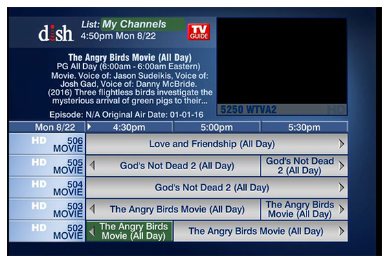On-screen channel guide