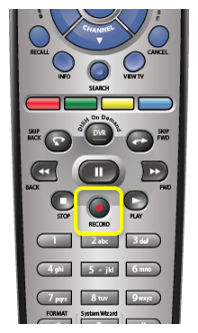 Botón RECORD en el control remoto 21.0