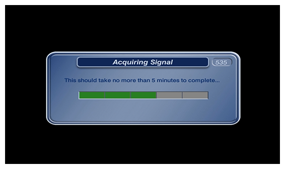 System setup screen with progress bar
