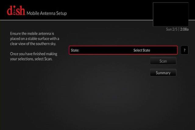 Pantalla de configuración del móvil en un receptor Hopper