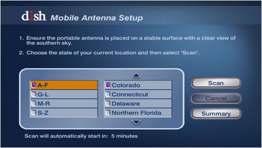 Pantalla de configuración del móvil en un receptor ViP
